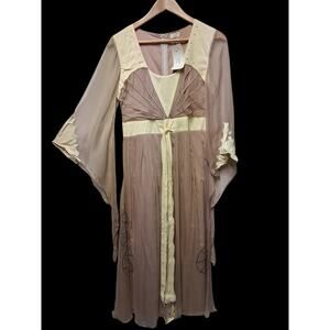 Nataya Age of Love Sheer Romantic Titanic Tea Party Sand & Yellow Midi XS/Small